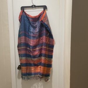 Colorful Striped Blanket Scarf